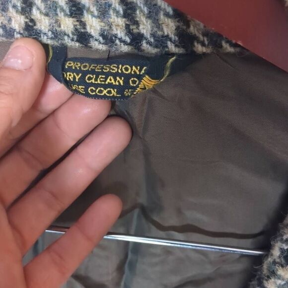 Vintage Scottish Harris Tweed 100% Wool Macy's Blazer Suit Green Brown Plaid Jac - Picture 4 of 12